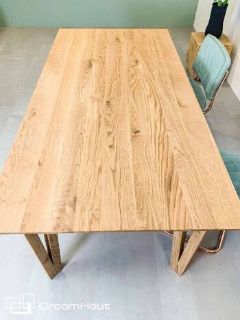 Table en chêne DREAUM Elegante - 160 x 80 cm - blanc mat - chêne clair 10