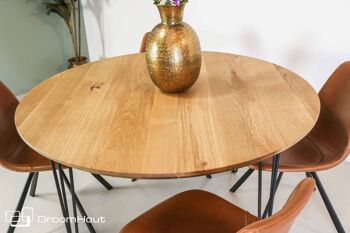 Table chêne DREAUM Forcina - ronde 110 cm - chêne clair 7