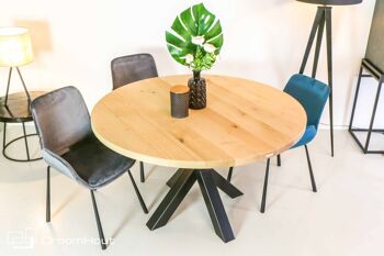 Table chêne DREAUM Giro - ronde 130 cm - chêne naturel - bord effilé 3