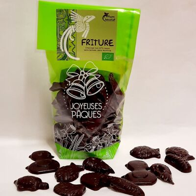 PÂQUES BIO- Friture de chocolat noir en sachet 140g