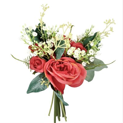 Bouquet of roses with gypsophila 3 colors