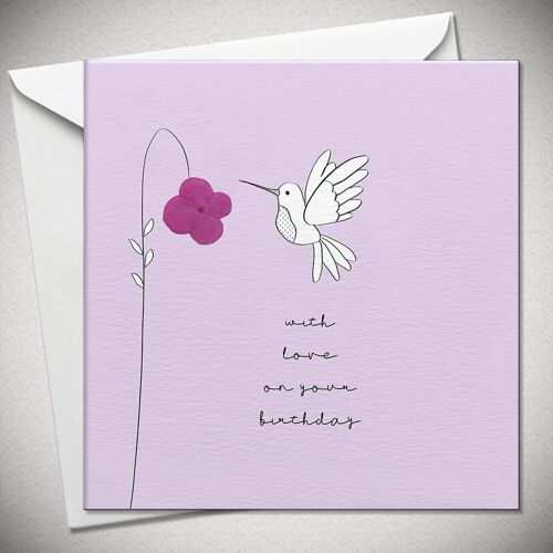 With love on your birthday (hummingbird) – hydrangea - BexyBoo230