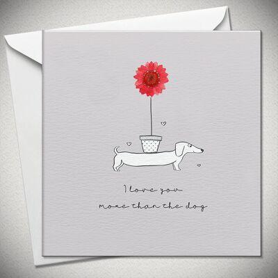 I love you more than the dog – red daisy - BexyBoo798