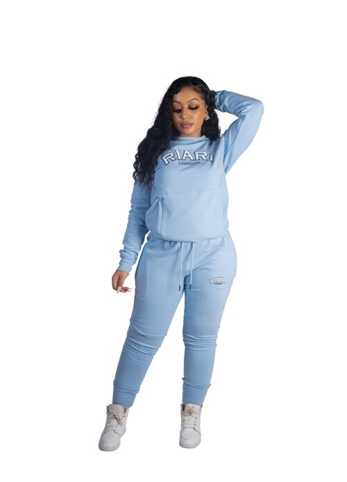 Pastel Blue Embroided Tracksuits