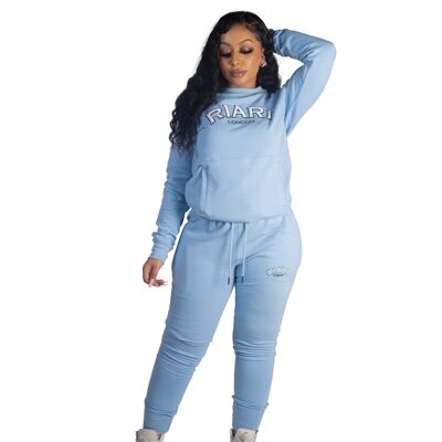 Pastel Blue Embroided Tracksuits