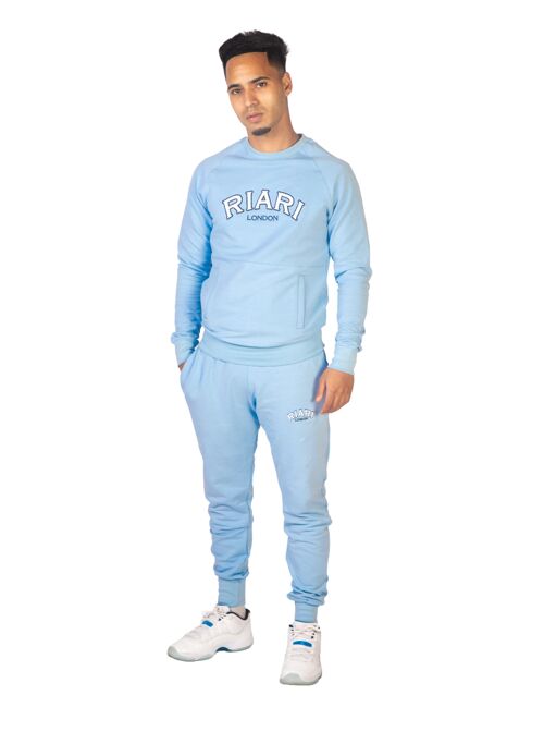 Pastel Blue Embroided Tracksuit