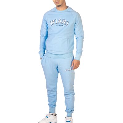 Pastel Blue Embroided Tracksuit
