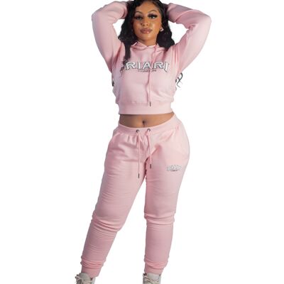 Cropped Pastel Pink Tracksuit