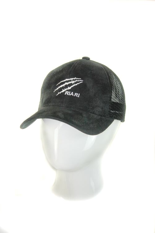 Black Suede Mesh Riari Cap