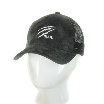 Riari-Kappe aus schwarzem Wildleder