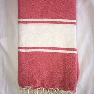 Fouta Tradi tissage à plat 200x100cm 100% coton recyclé  -  Drap de plage