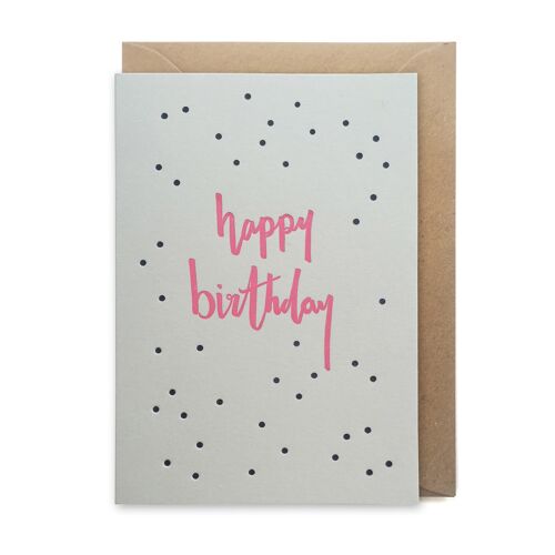 Happy birthday dots luxury letterpress printed card