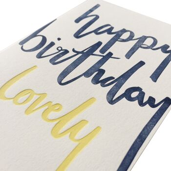 Joyeux anniversaire belle carte imprimée typographique de luxe 2