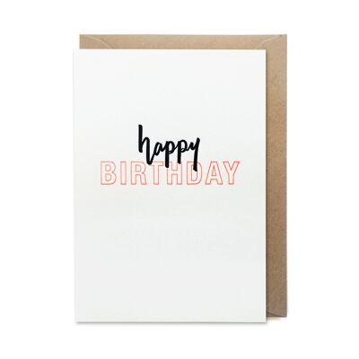 Tarjeta impresa tipografía de lujo feliz cumpleaños