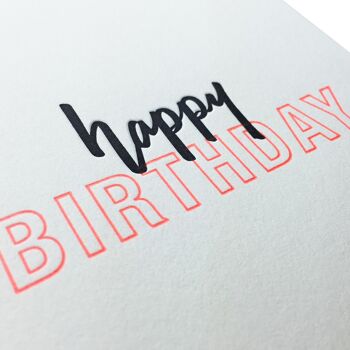 Carte imprimée typographique de luxe joyeux anniversaire 2