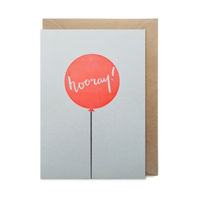 Hooray balloon luxury letterpress printed card