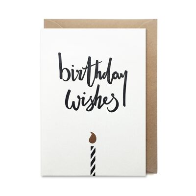 Carte imprimée typographique de luxe souhaits d'anniversaire