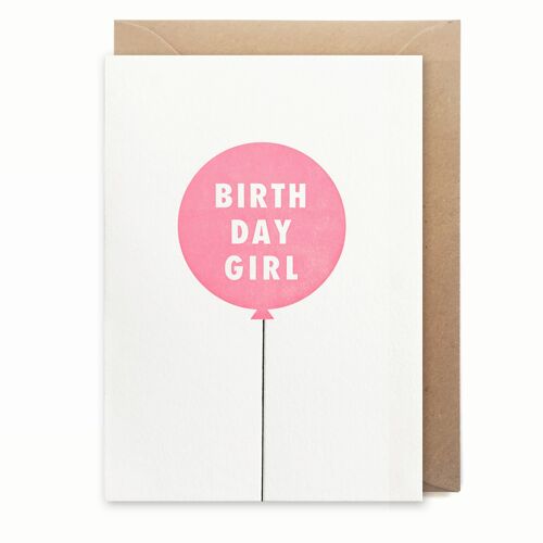Birthday girl luxury letterpress printed card