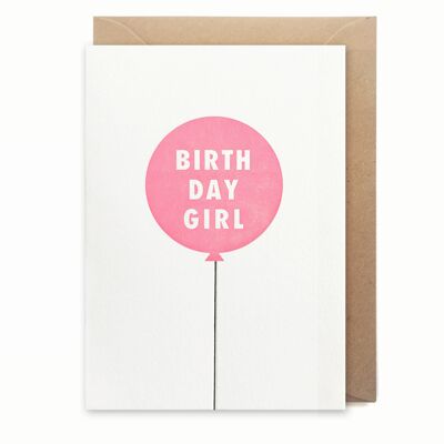 Carte imprimée typographique de luxe pour fille d'anniversaire