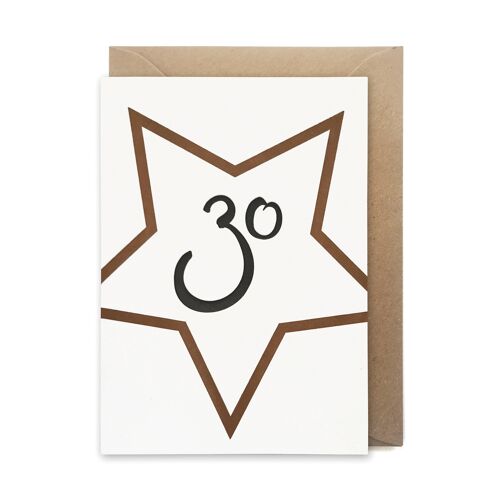 30 star luxury letterpress printed milestone birthday card