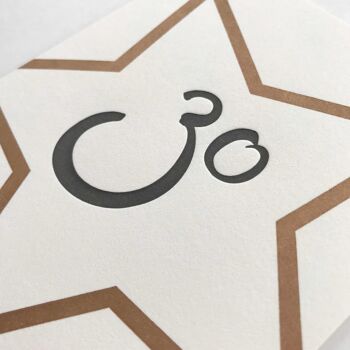 Carte d'anniversaire imprimée en typographie de luxe 30 étoiles 2