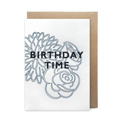 'Birthday time' luxury letterpress printed card