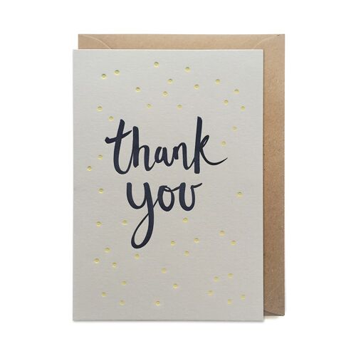 Thank you dots luxury letterpress printed card
