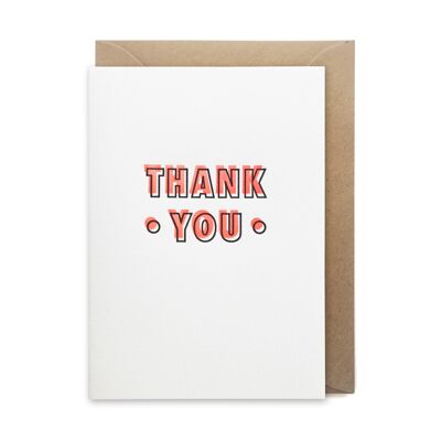 Neon thank you luxury letterpress printed card