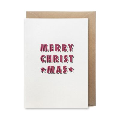 Red merry Christmas card