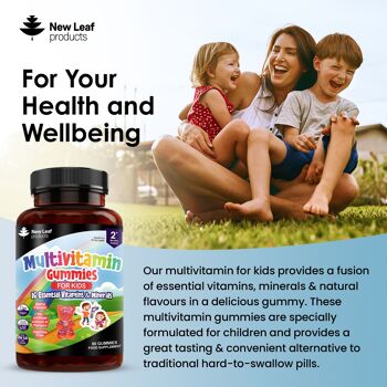 Multivitamines gélifiées pour enfants - Vitamines et minéraux essentiels à mâcher quotidiens Vegan (11 vitamines essentielles pour les enfants) 3
