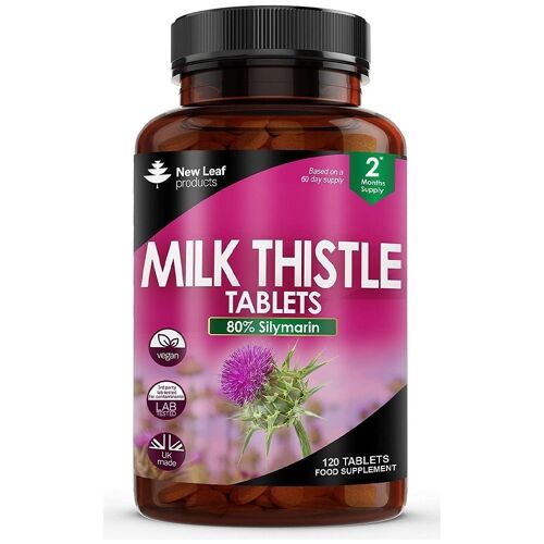 Milk Thistle Tablets 4000mg - 80% Silymarin High Strength 120 Tablets