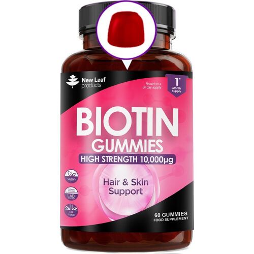 Biotin 10,000µg Chewable Vegan Beauty Gummies For Beauty, Hair, Skin & Nails