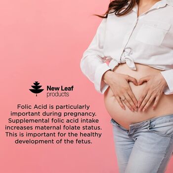 Acide folique 400 mcg Comprimés de vitamine B9 Suppléments de folate 4