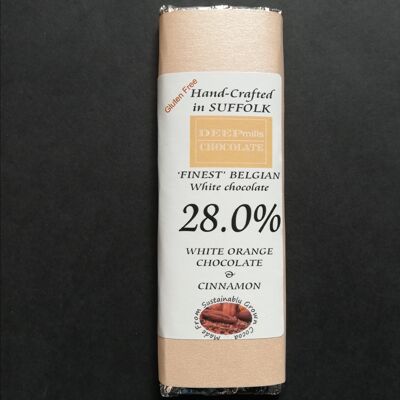 Weiße Schokolade mit Orangengeschmack & Zimt 28%