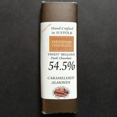 Karamellisierte Mandel in Zartbitterschokolade 54,5%