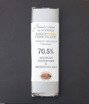 Chocolat Noir Poivre de Sichuan et Sel de Mer Fumé – 70.5%