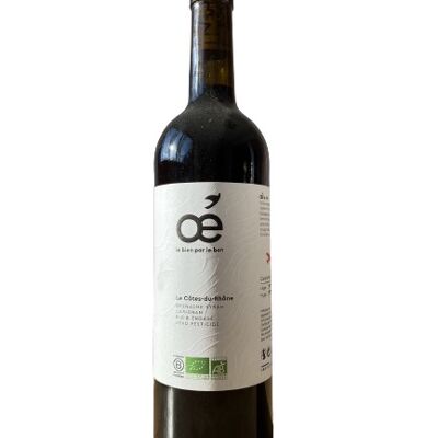 bouteille de vin rouge bio