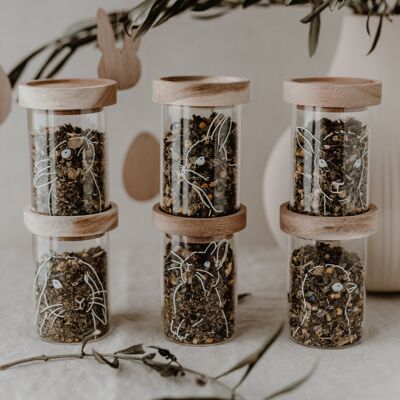Mini storage jars Easter in a set of 6 (PU = 2 sets)