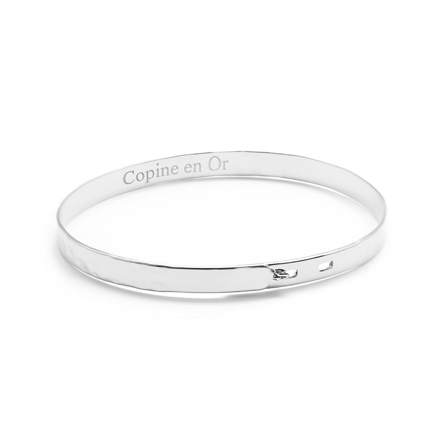 Brazalete cinta plata 925 martillada - Mujer - Grabado COPINE EN ORO