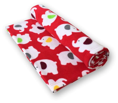 Red Elephants Blanket Small