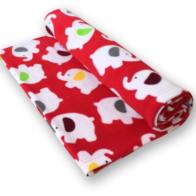 Red Elephants Blanket Small