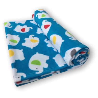 Blue Elephants Blanket Large