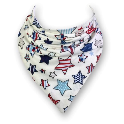 Nautical Poplin Multi-Star Dribble Bib - Personalise me