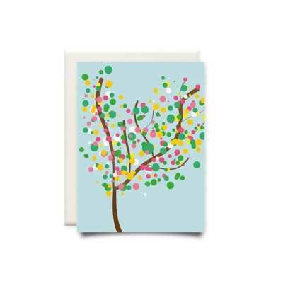 Blank greeting card with tree