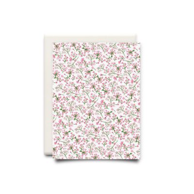 Greeting card pink flowers