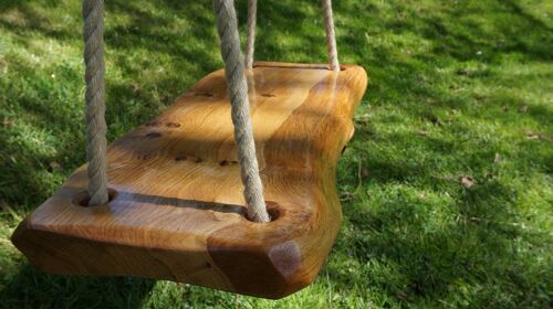 Natural Edged Solid Oak Tree Swing - Adult