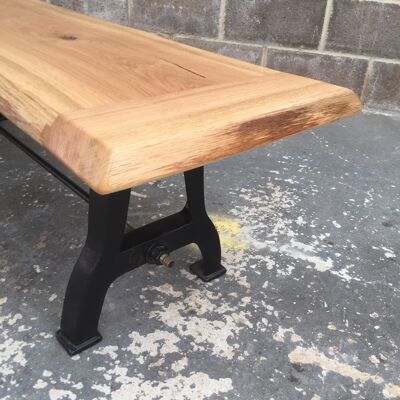 MARY Solid English Oak Bench, Natural edged. 190x46cm