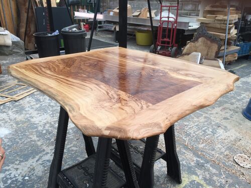 Solid English Oak Dining Table, Natural edged. 100x90cm