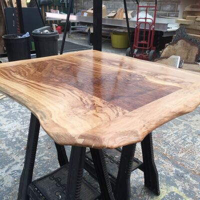 Solid English Oak Dining Table, Natural edged. 100x90cm