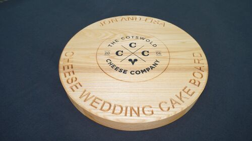 Solid Wood Engraved Cake / Cheese / Food Board (14 inch diameter) - No Gift Wrapped